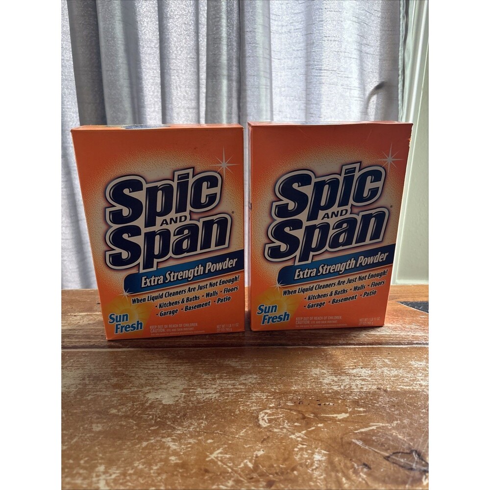 2x Spic and Span Extra Strength Powder SUN FRESH 27 oz Each NEW Sealed